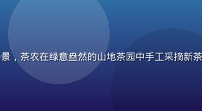 国产茶叶品牌茶园采摘场景，茶农在绿意盎然的山地茶园中手工采摘新茶，晨雾弥漫画面清新自然